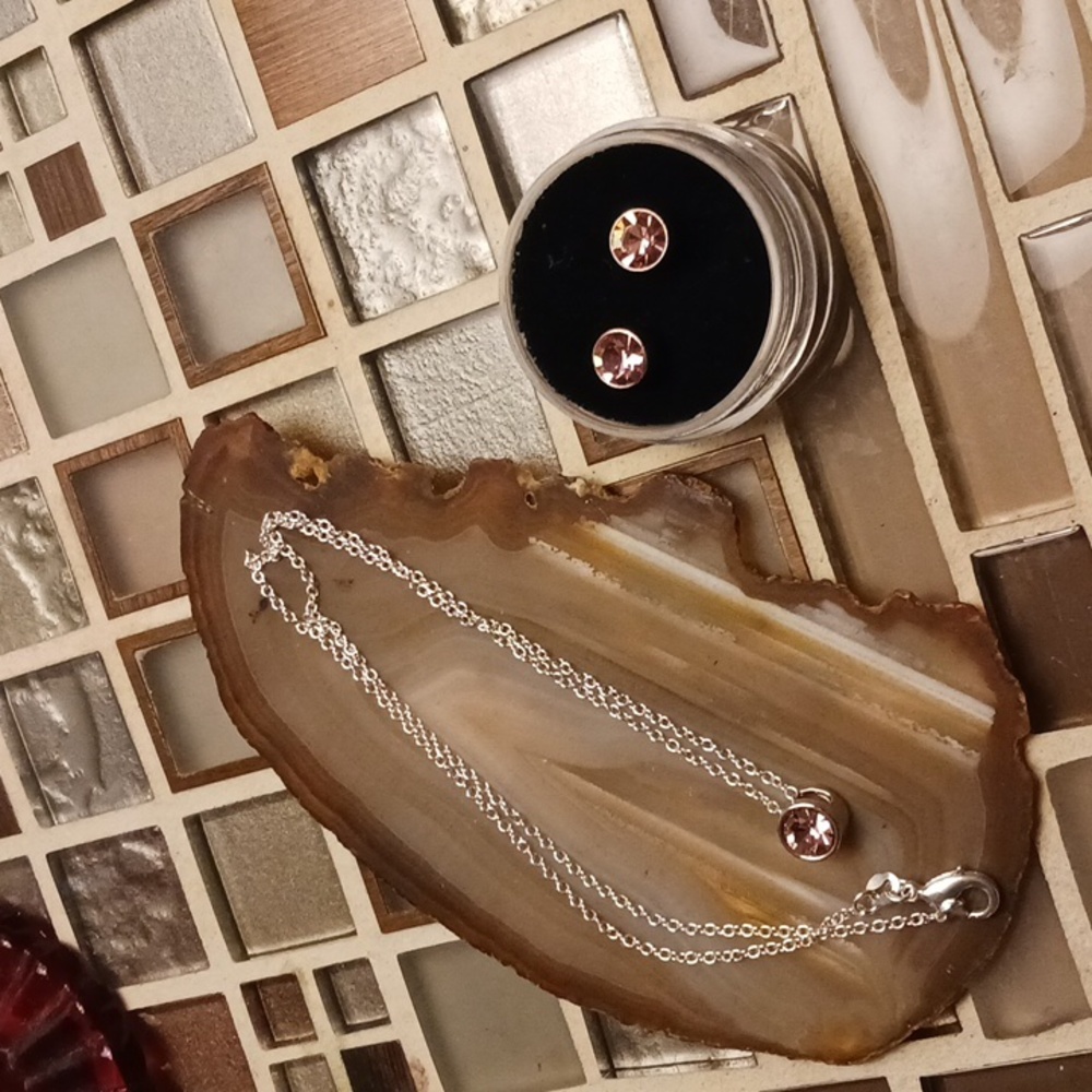 Sterling Pink Ice necklace & earrings set
